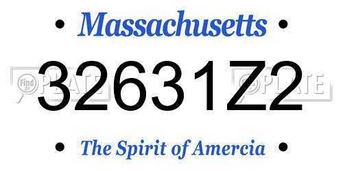 32631Z2 Massachusetts License Plate