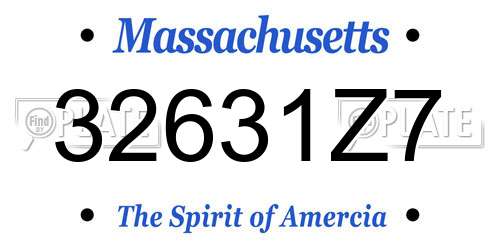 32631Z7 Massachusetts License Plate