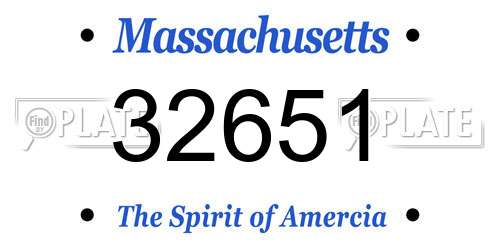 32651 Massachusetts License Plate