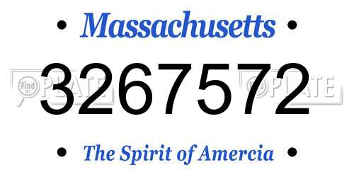 3267572 Massachusetts License Plate