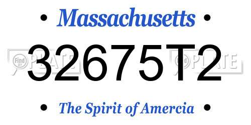 32675T2 Massachusetts License Plate