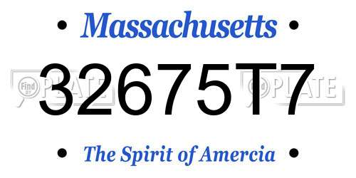 32675T7 Massachusetts License Plate