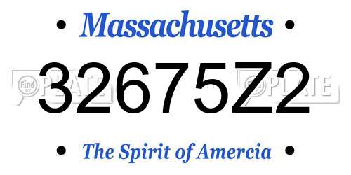 32675Z2 Massachusetts License Plate