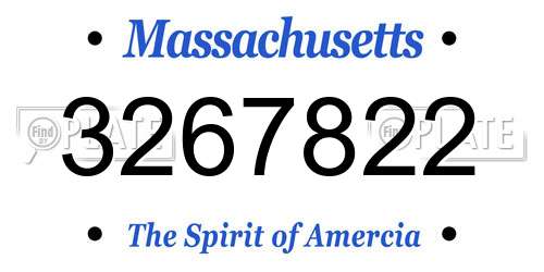 3267822 Massachusetts License Plate