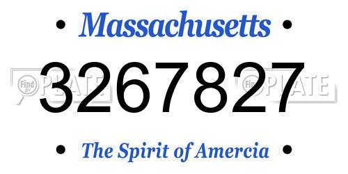 3267827 Massachusetts License Plate