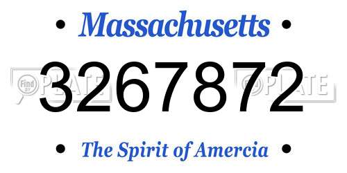 3267872 Massachusetts License Plate