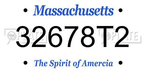 32678T2 Massachusetts License Plate