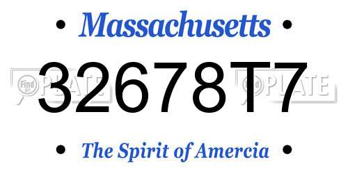 32678T7 Massachusetts License Plate