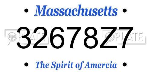 32678Z7 Massachusetts License Plate