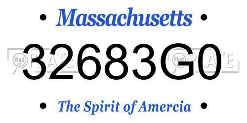 32683G0 Massachusetts License Plate