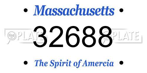 32688 Massachusetts License Plate