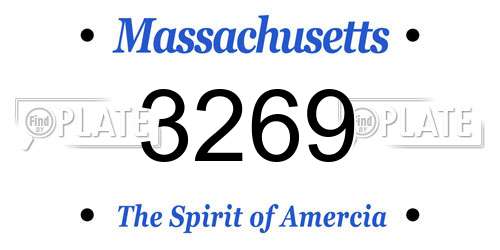 3269 Massachusetts License Plate
