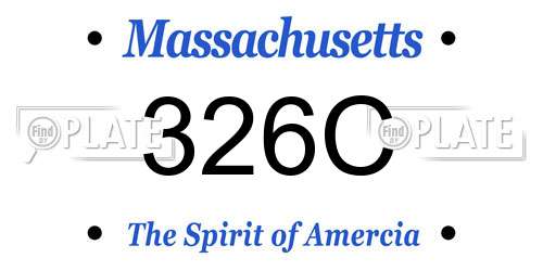 326C Massachusetts License Plate