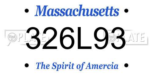 326L93 Massachusetts License Plate