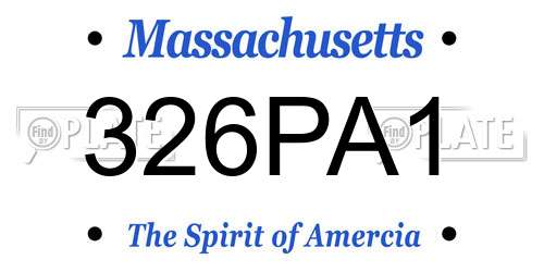 326PA1 Massachusetts License Plate