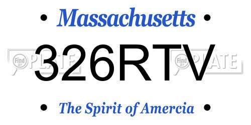 326RTV Massachusetts License Plate