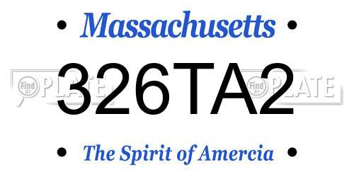 326TA2 Massachusetts License Plate