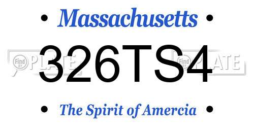 326TS4 Massachusetts License Plate