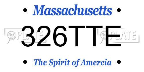 326TTE Massachusetts License Plate