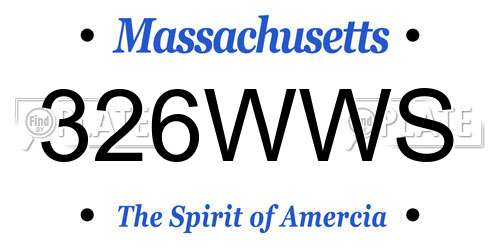 326WWS Massachusetts License Plate