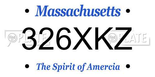 326XKZ Massachusetts License Plate