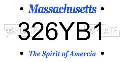 326YB1 Massachusetts License Plate