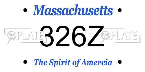 326Z Massachusetts License Plate