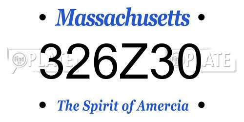 326Z30 Massachusetts License Plate