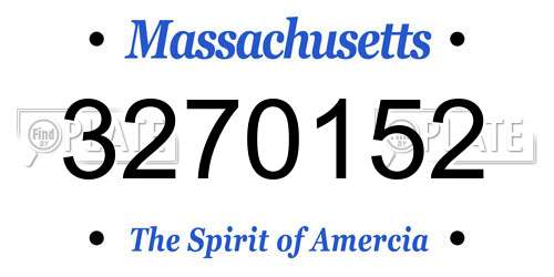 3270152 Massachusetts License Plate