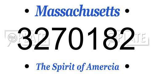 3270182 Massachusetts License Plate