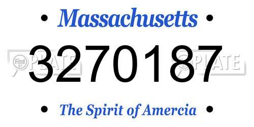3270187 Massachusetts License Plate