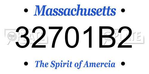 32701B2 Massachusetts License Plate