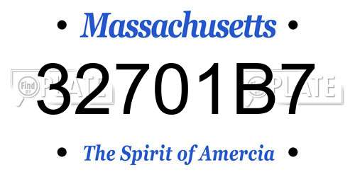32701B7 Massachusetts License Plate