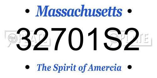 32701S2 Massachusetts License Plate