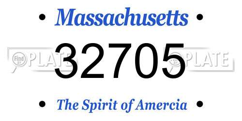 32705 Massachusetts License Plate