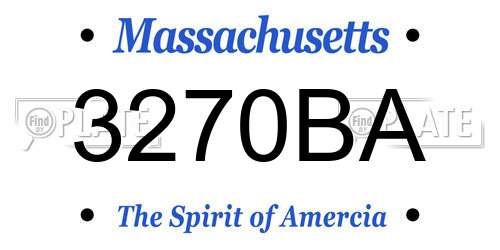 3270BA Massachusetts License Plate