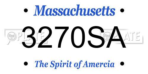 3270SA Massachusetts License Plate
