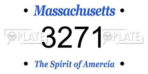 3271 Massachusetts License Plate