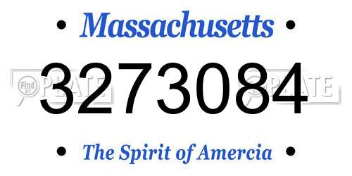 3273084 Massachusetts License Plate