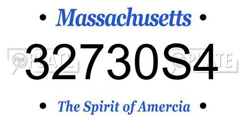 32730S4 Massachusetts License Plate