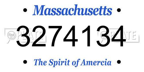 3274134 Massachusetts License Plate