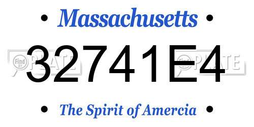 32741E4 Massachusetts License Plate