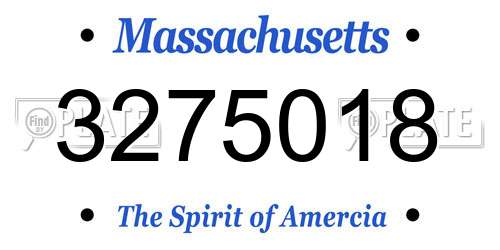 3275018 Massachusetts License Plate