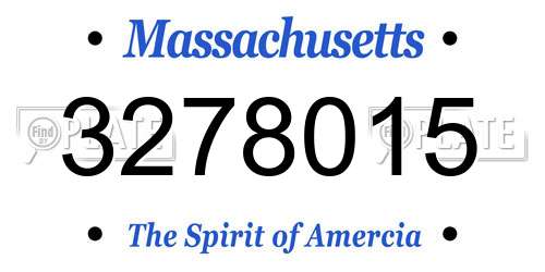 3278015 Massachusetts License Plate
