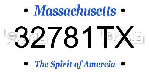 32781TX Massachusetts License Plate