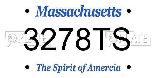 3278TS Massachusetts License Plate