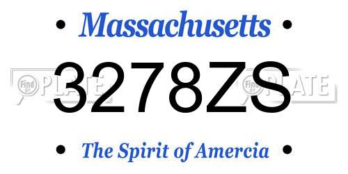 3278ZS Massachusetts License Plate