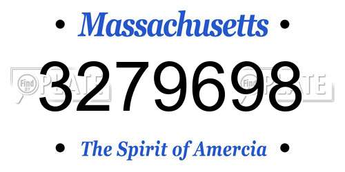 3279698 Massachusetts License Plate