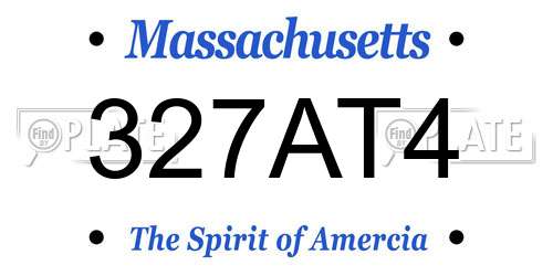327AT4 Massachusetts License Plate
