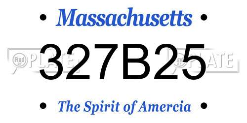 327B25 Massachusetts License Plate